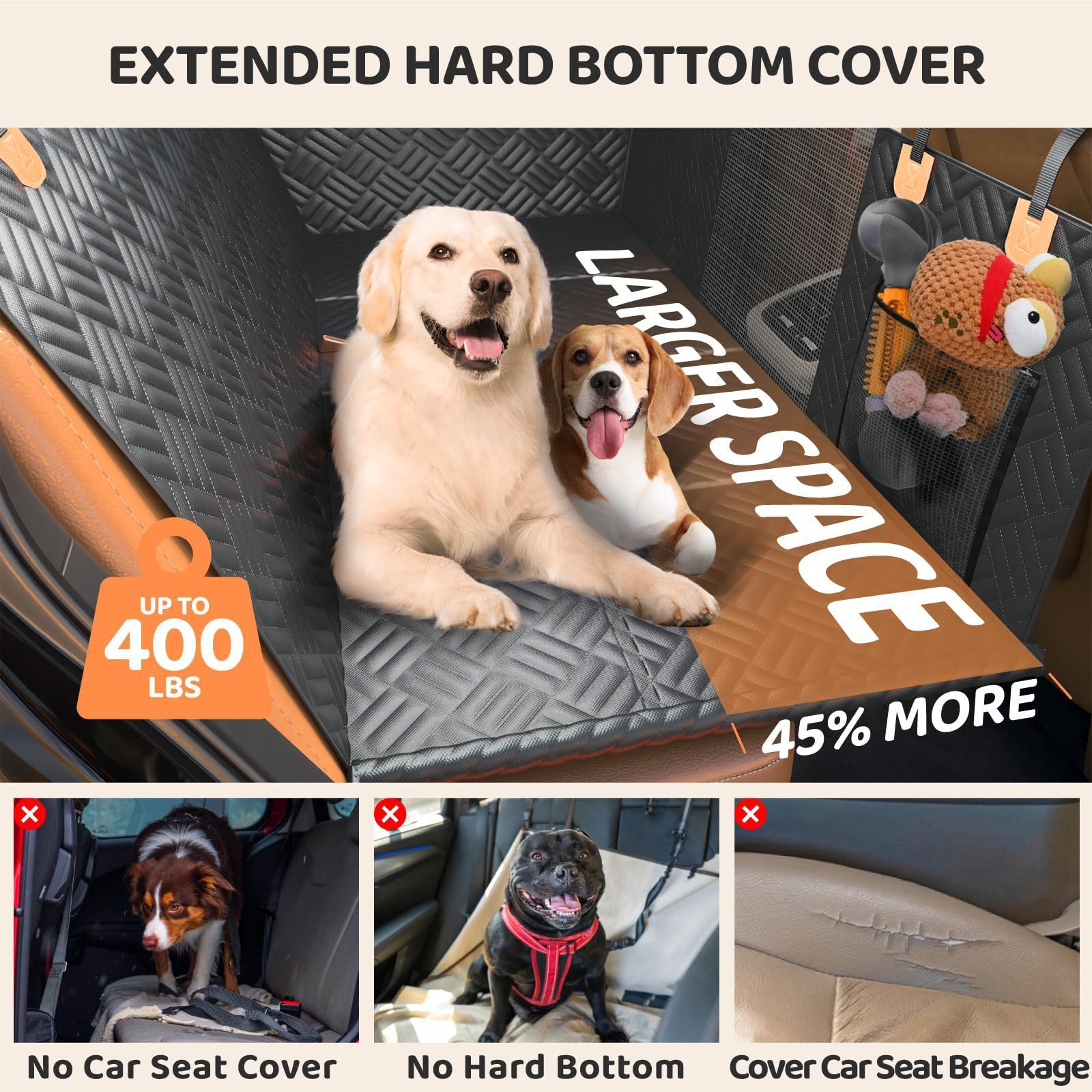 COZYPILOT™ Premium Hard-Bottom Backseat Extender (Supports up to 181 kg)