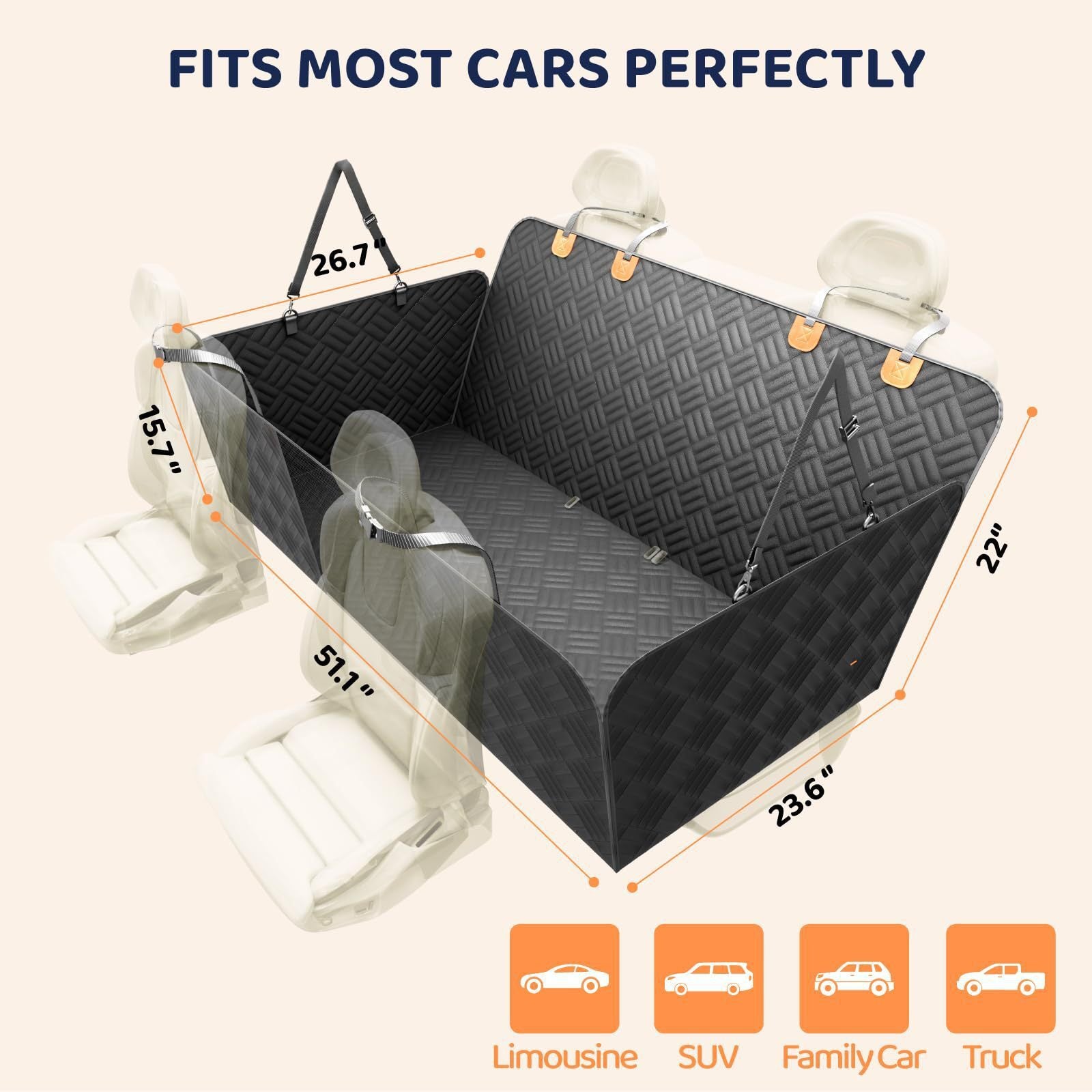 COZYPILOT™ Premium Hard-Bottom Backseat Extender (Supports up to 181 kg)