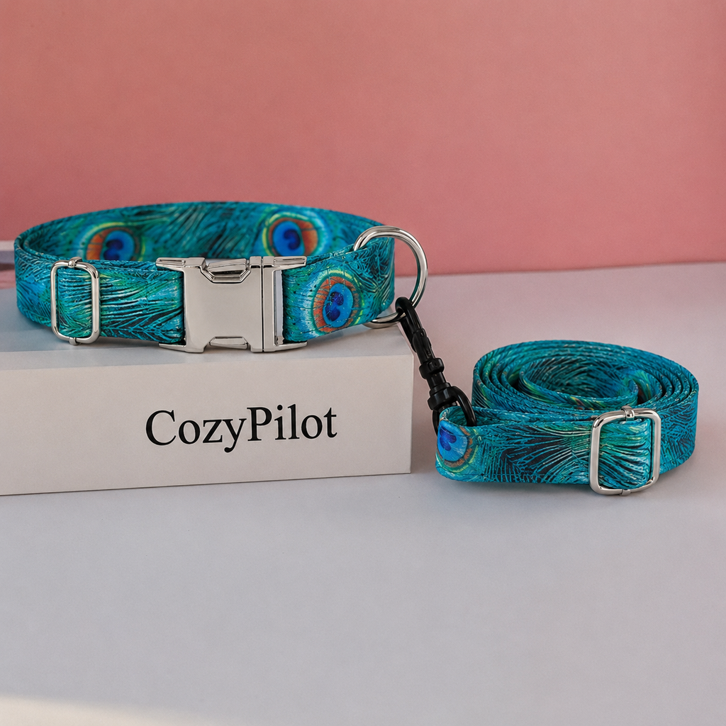 CozyPilot Peacock Dog Collar